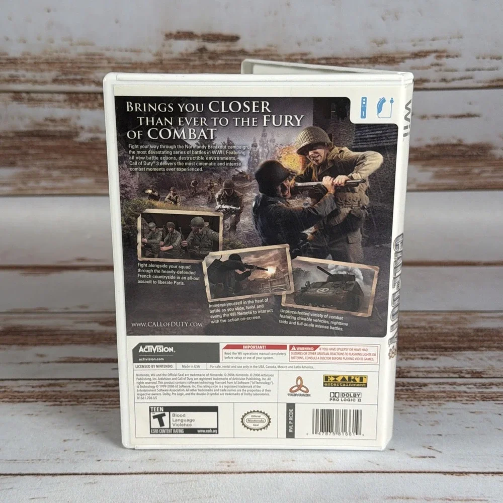 Call of Duty 3 Wii FPS World War II Normandy Used W/Manual